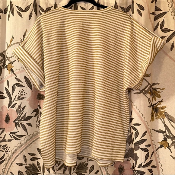 Michael Michael Kors metallic gold striped shirt 2X - Picture 2 of 6